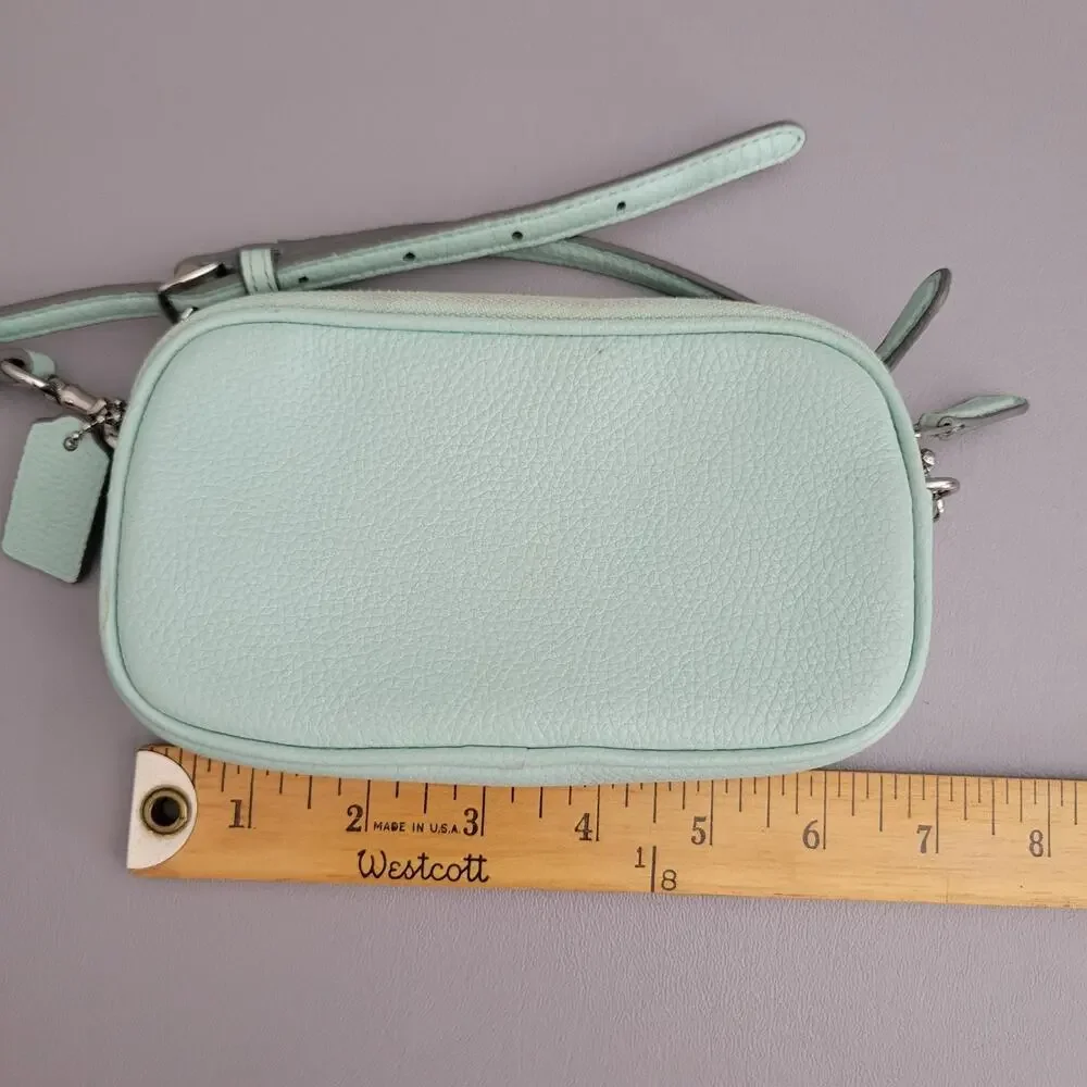 Coach Jes Tiffany Blue crossbody Double Zip Mini